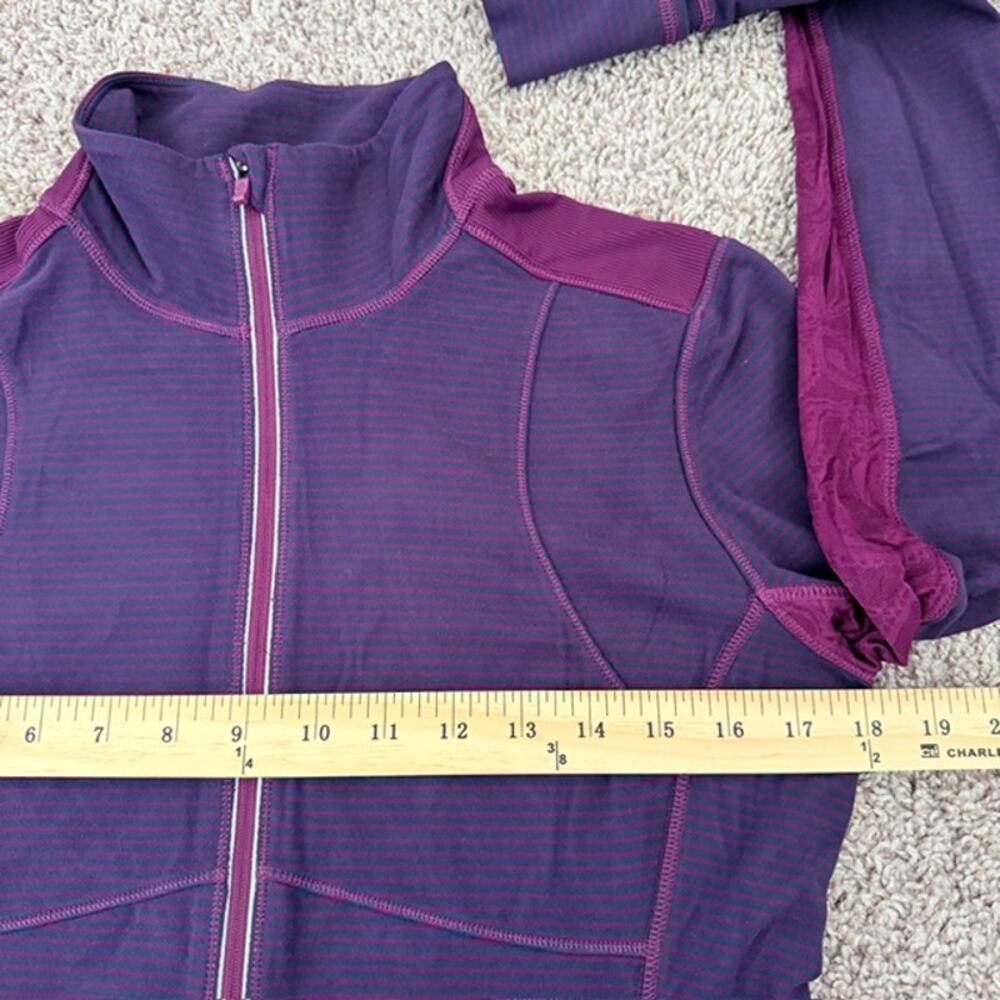 Lululemon Star Runner Pullover Hyper Stripe Plum/Plum Women 10 Half Zip Stretch - Picture 13 of 16